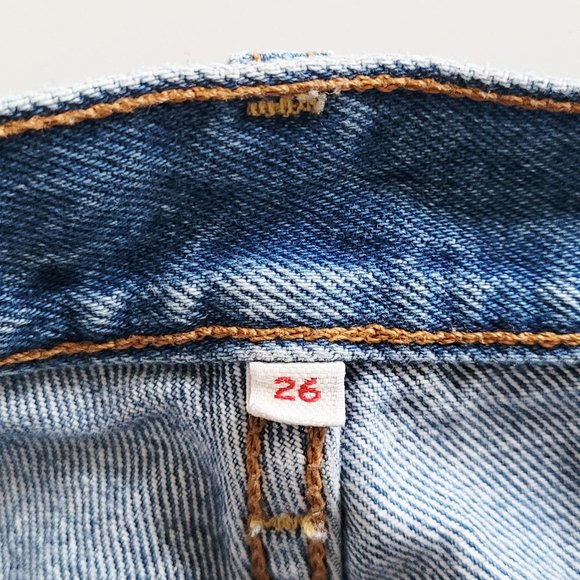 Levi's - Blue Wedgie Icon Straight Jeans In Partner in Crime Wash - Size 26 - Picture 7 of 13